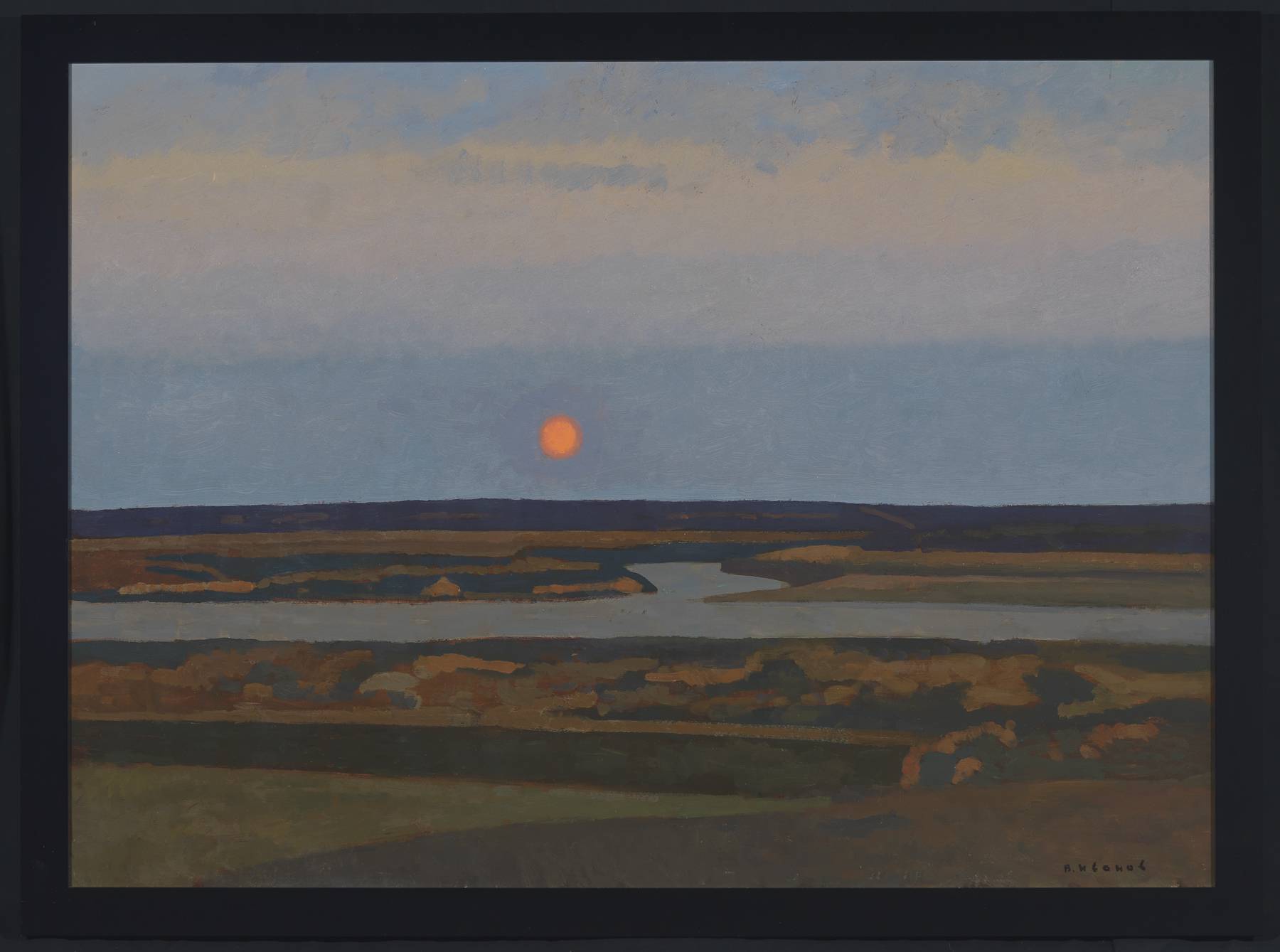 Sunrise over the Oka river