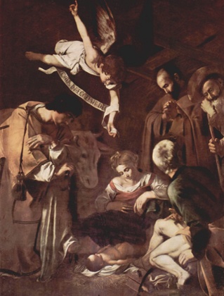 The Nativity with St Francis and St Lawrence, 1609, by Caravaggio
