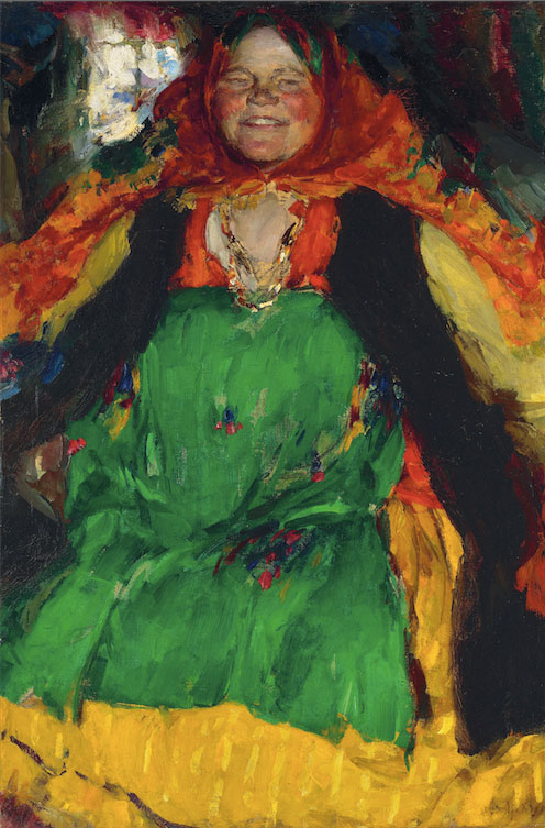One of this year’s top lots: Arkhipov’s Peasant Woman in a Green Sarafan. Photo courtesy of Christie’s