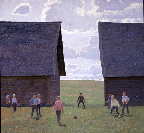 Valentin Sidorov, Near the Old Sheds, 1975, oil on canvas, Russian Museum