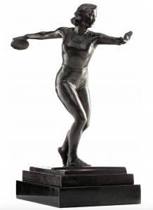 Elena Yanson-Manizer, Discus Thrower, 1950's, bronze