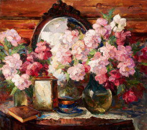 Alexander Gerasimov, Still Life with Peonies, 1931.