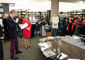 Ivan Lindsay speaking at the book launch for 'Masterpieces of Soviet Paintings and Sculpture' at Waterstones in PIccadilly on 10th October 2016.