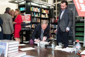 Ivan Lindsay signing books at Waterstones.