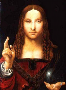 Salvator Mundi attributed to Bernadino Luini and now in the Chiesa di San Bernadino in Naples