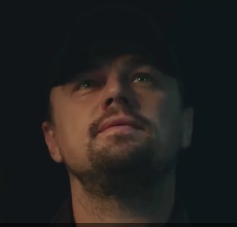 Leonardo di Caprio in the Chrsitie's video captured while contemplating the painting and perhaps his future role in the movie.