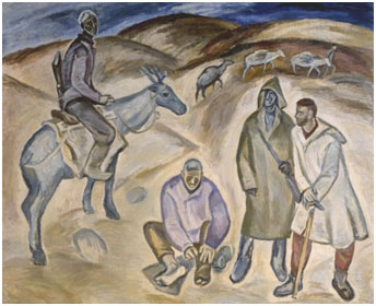 Pavel Nikonov, ‘Geologists,’ 1969, oil on canvas, 182 x 225cm