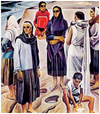 Tair Salahov's "Women of Absheron", oil on canvas, 1969