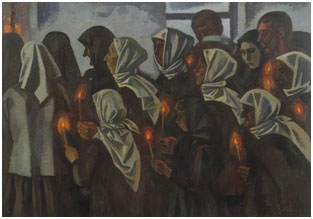 Victor Ivanov, ‘Funeral,’ 1971, oil on canvas, 153 x 218cm