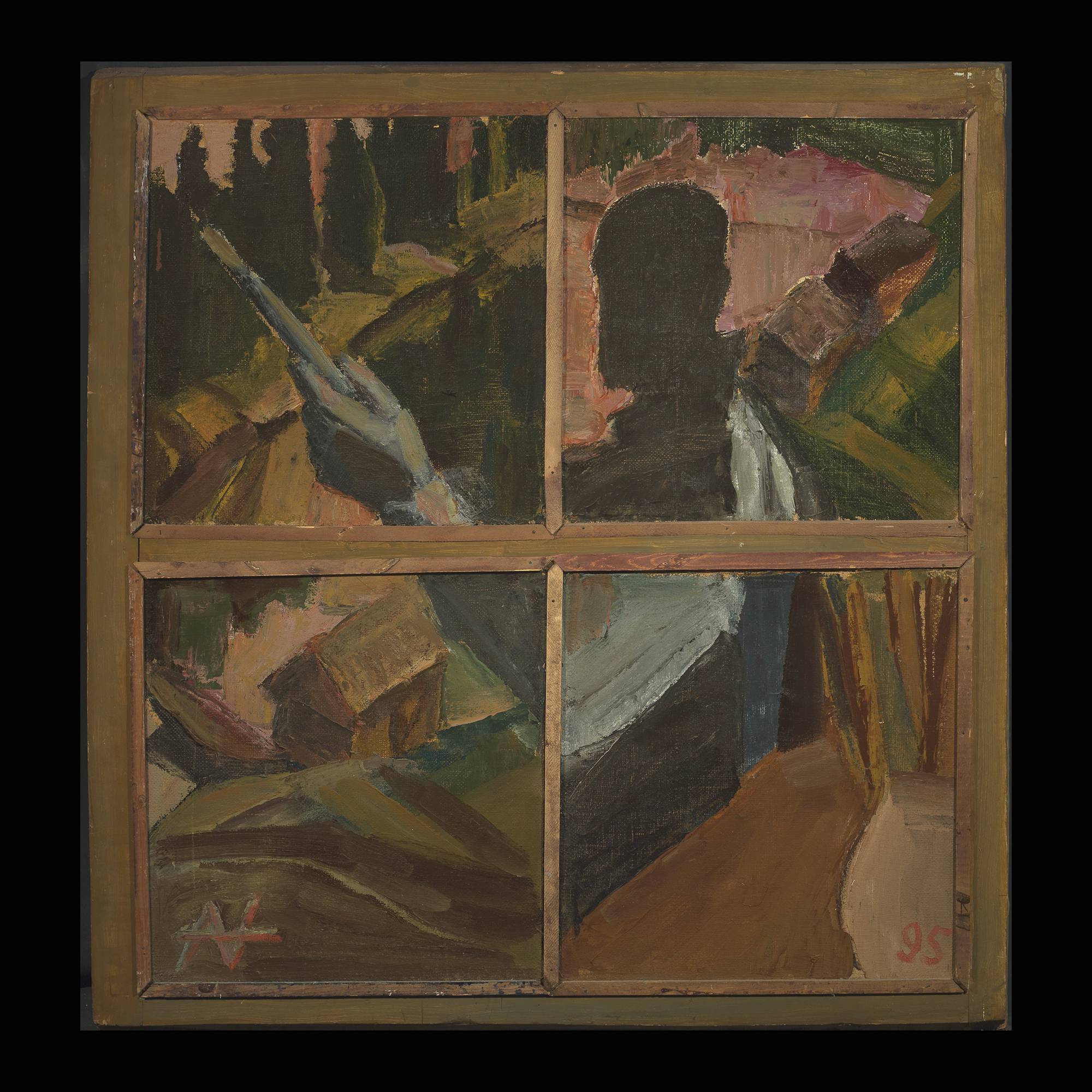 Double sided self-portrait