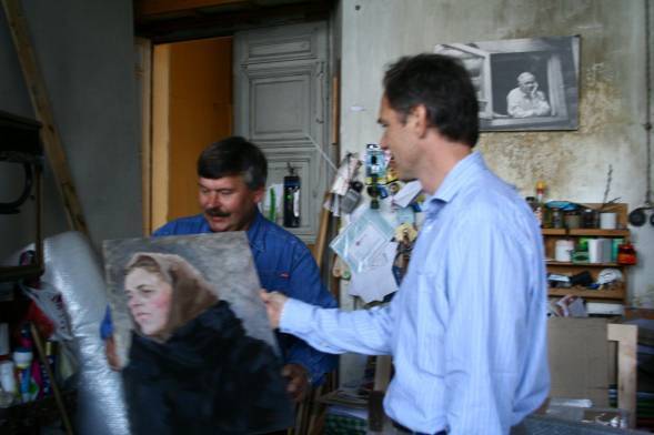 Nicolai Plastov in Arkadi Plastov's old studio, September 2006.