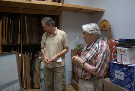 Ivan Lindsay with Valentin Sidorov in his studio